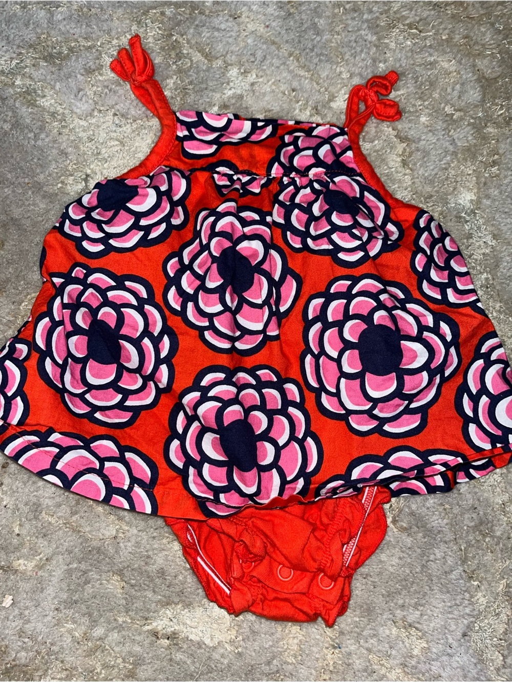 Carter's Red Floral Tankini One-Piece with Pink & Navy Accents